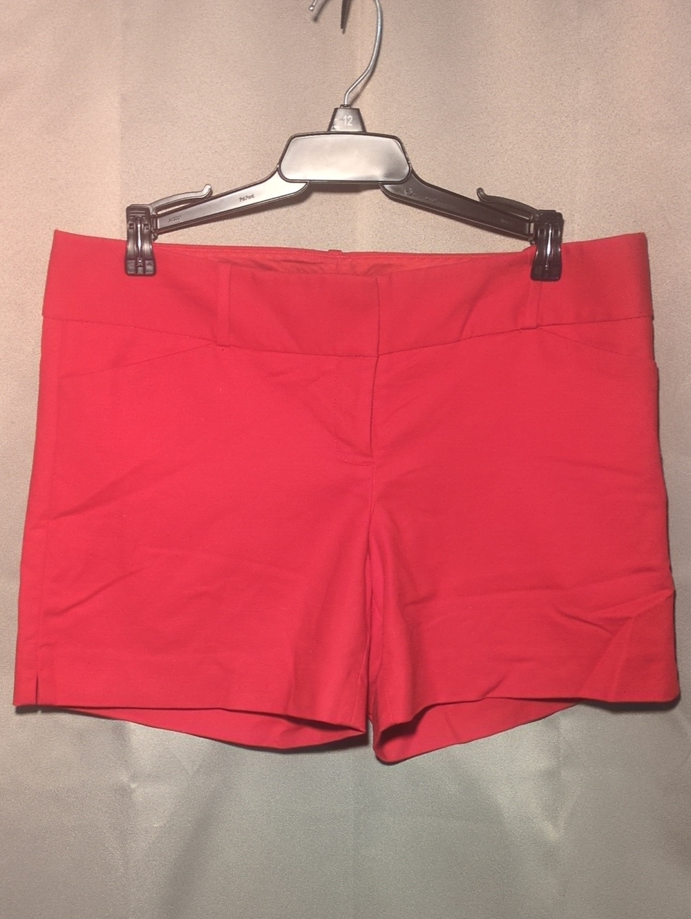 Women's Red Stretch Tailored Shorts